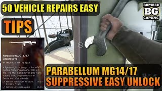 BF1  Parabellum MG1417 Suppressive Unlocked Easy  Tip for Easy Repair tool 50 vehicle repairs [upl. by Elorak650]