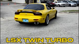 INSANE 1200 HP Twin Turbo LSX Swapped FD RX7 Shooting Flames on Dyno [upl. by Evod411]