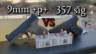 9mm P VS 357 sig Sub Compact in Ballistics Gel [upl. by Naivart300]