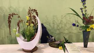 Démonstration Ikebana Ikenobo freestyle [upl. by Gentes]