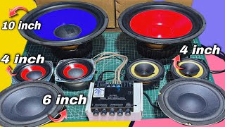 Low price🤑 Best quality🔥 woofer speaker 4 inch 6 inch 10 inch testing amp review  ECONOMICAL range [upl. by Mazonson683]