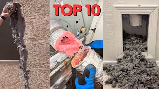 Videos that make you want to clean your dryer vent Top 10 craziest cleanings of all time [upl. by Eelarac732]