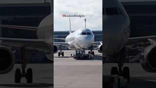 tow barless Morning Pushback Airbus A321 trip vacation airport [upl. by Ilegna]