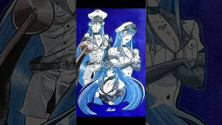 Esdeath esdeath anime animeart animevillain animegirl markerart [upl. by Ennad482]