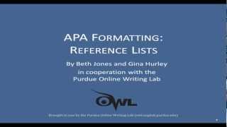 APA Reference Lists A More Detailed Explanation [upl. by Yerffoeg]