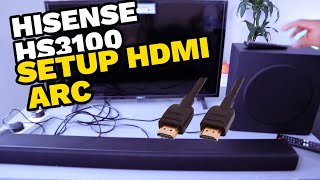 How To Do HISENSE HS3100 Soundbar Setup To TV With HDMI ARC [upl. by Eninej]