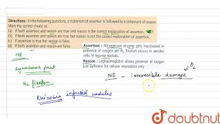 Assertion  Nitrogenase enzyme gets inactivated in presence of oxygen yet N2 [upl. by Sigismundo]