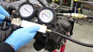 Cylinder leakage test of YAMAHA FZ 750 motorcycle with 80000 km [upl. by Ilka692]