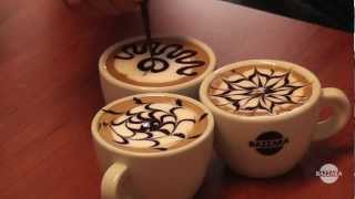 Latte Art tutorial 3 topping patterns [upl. by Sondra409]