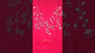 Red embroidered kurti  Neck Design  Hand Embroidery [upl. by Sandberg]