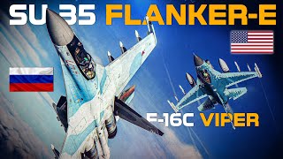 Modern Era Dogfights  Su35 FlankerE Vs F16C Viper  Digital Combat Simulator  DCS [upl. by Assert988]