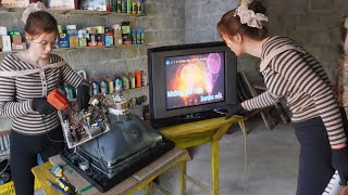 Genius girl Repair and restore an antique TV in a junkyard and give it to a lonely old lady [upl. by Sorci]