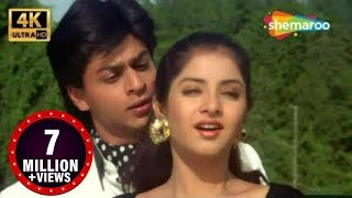 Aisi Deewangi Dekhi Nahi  4K Song  Deewana  Shah Rukh Khan Divya Bharti  Best Romantic Song [upl. by Jammie]