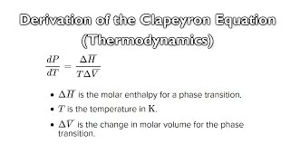 Chemistry at the Whiteboard 01  Deriving the Clapeyron Equation Thermodynamics HD [upl. by Janeta461]