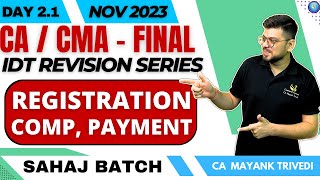 21 GST Registration Composition amp Payment of Tax Marathon Revision Nov 2023  with QampA  Revision [upl. by Lanza]