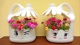 Amazing Plant Pots Ideas Recycle Plastic Container Into Beautiful Flower Pots for Small Garden [upl. by Riamu]