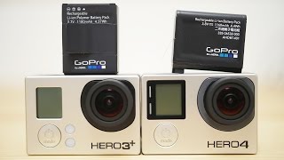 GoPro HERO4 BLACK Battery Life info amp comparison test VS 3 Black edition [upl. by Danila768]