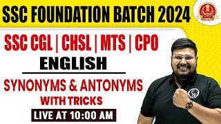 English Grammar for SSC CGLCHSLMTSCPO 2024 Synonyms and Antonyms for SSC 2024 Exam By Bhragu Sir [upl. by Macfadyn706]