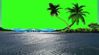 Palm Trees by the Sea Water with Green Screen 4K 🟢 [upl. by Zela]