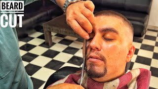 Beard shave Asmr • Shaped beard cutting techniques • Asmr massage sleep [upl. by Sartin]