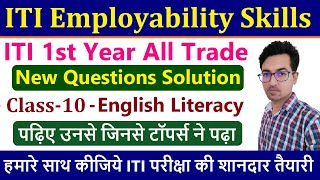 New Employability Skills ITI 1st Year Class10  New Question Series [upl. by Retswerb]