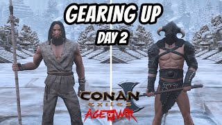 DAY 2 on a PvP Server  Conan Exiles [upl. by Nosduj664]