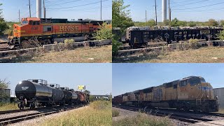 Trains around North Texas  Ft Class 1 Locals BNSF H1 Dash 9 amp UP SD70M Leader October 3 2024 [upl. by Ahsened]