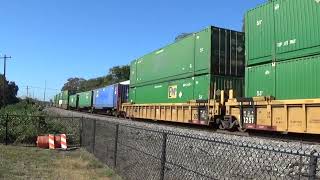 NS 28R Intermodal Stacks  Pigs passing NS 18D by Magnolia 102823 [upl. by Dareg109]