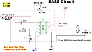 4558 ic se amplifier kaise banaye4558 ic bass treble circuit diagram [upl. by Odnalra]