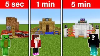 WE BUILT THE BEST SECURITY HOUSE 5 SECONDS VS 1 MIN VS 5 MIN  Minecraft [upl. by Dub134]