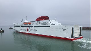 Gotlandsfärjan avgår Visby till Nynäshamn  Ferry departing Visby Sweden [upl. by Hewitt]