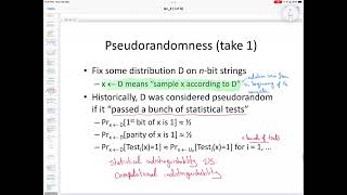 Lecture 7 Pseudorandom Generators [upl. by Raybourne]