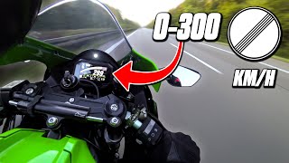 KAWASAKI ZX10R  ACCELERATION 🔥 0300 KMH  PURE SOUND [upl. by Mcnally]