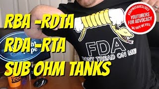 Explained RBA  RDA  RDTA  RTA  Sub Ohm Tanks [upl. by Einnep]