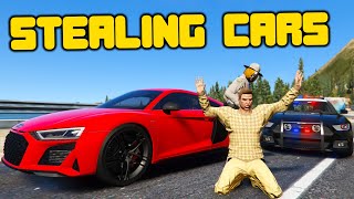 Corrupt Cop Steals Expensive Cars In GTA5 RP [upl. by Nethsa]