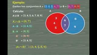 OPERACIONES CON CONJUNTOS  REUNIÓN INTERSECCIÓN DIFERENCIA Y COMPLEMENTO  MATEMÁTICA [upl. by Torrie]