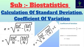 Calculation Of Std DeviationCoefficient Of VariationIndividual datadiscrete amp continuous series [upl. by Rehctaht313]