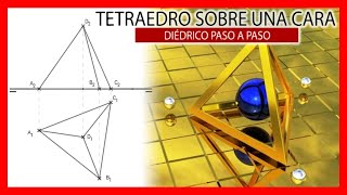 🧐 TETRAEDRO apoyado en una cara💥 Poliedros dibujo técnico [upl. by Nivrehs]