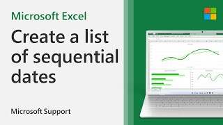 How to create a list of sequential dates in Excel  Microsoft [upl. by Faustine755]