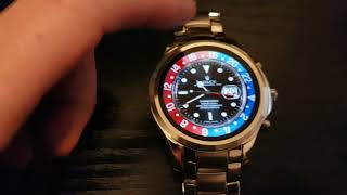 Rolex Submariner  GMT Master II Watch face for Android Wear on an Armani Connected smartwatch [upl. by Anuahsat]