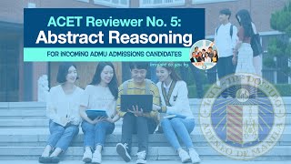 ACET Reviewer No 5 Abstract Reasoning  reviewcentral acet admu freereviewer onebigfight [upl. by Arac]