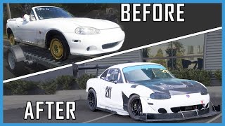 Building A Boosted MX5 Miata Racecar in 15 Minutes [upl. by Eiruam]