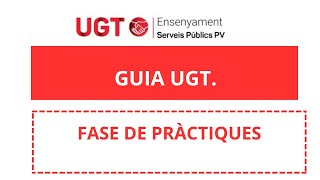 UGT INFORMA OPOSICIONS 2324 Regulació fase de pràctiques [upl. by Macegan218]