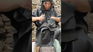 Craftsman making leather shoes [upl. by Ailatan]