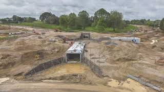 Waikato River Bridge Roundabout  HEB Construction  Construction Timelapse [upl. by Noslien]