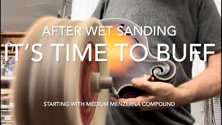 Buffing out a finish on a buffing arbour or wheel ASMR mandolin guitar [upl. by Alita362]