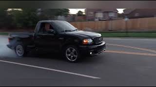 Ford Lightning Whine flyby burnout [upl. by Aniahs]