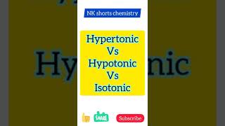 Hypertonic hypotonic isotonic solution  Hypertonic hypotonic isotonic nkshortschemistry shorts [upl. by Richman863]