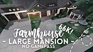 bloxburg  no gamepass large farmhouse mansion  66k ꒰ exterior build ꒱  itapixca builds [upl. by Wylen]