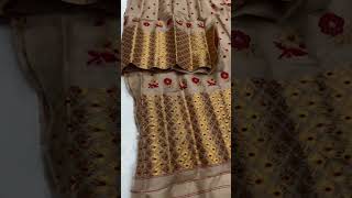 kacsilkhub —6000348854Pure paat by toss muga mekhela chador set wedding puresilk fashion [upl. by Erroll]